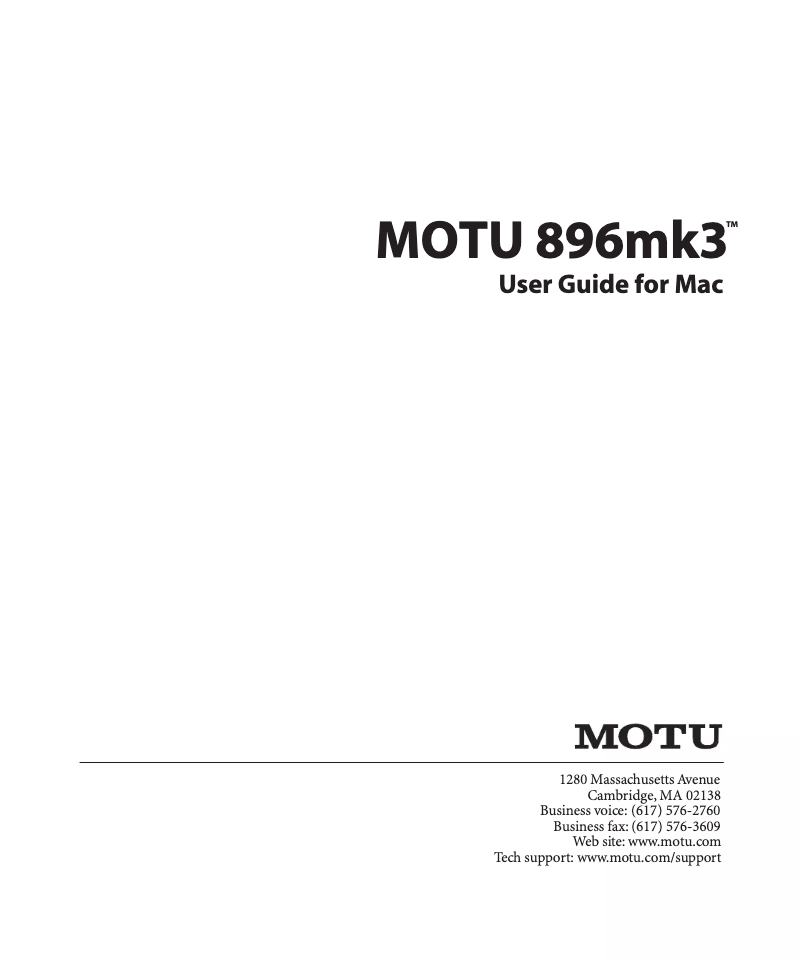 Image de la première page du manuel de l'appareil 896Mk3