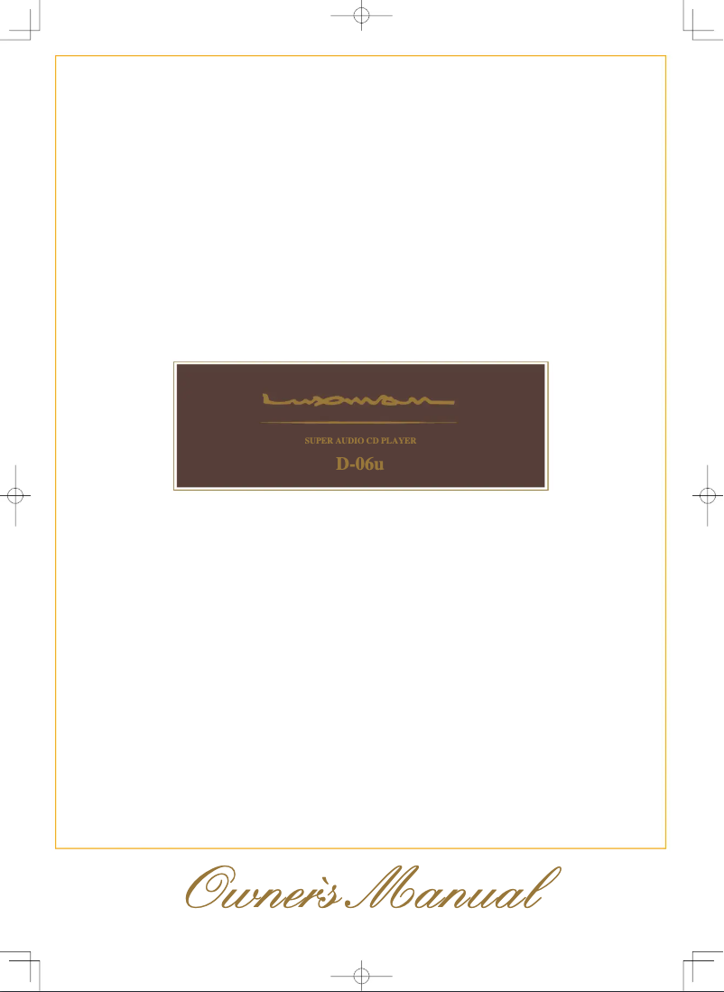 Page n°1 - Manuel utilisateur Luxman D-06u