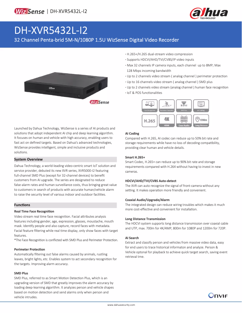Image de la première page du manuel de l'appareil XVR5432L-I2
