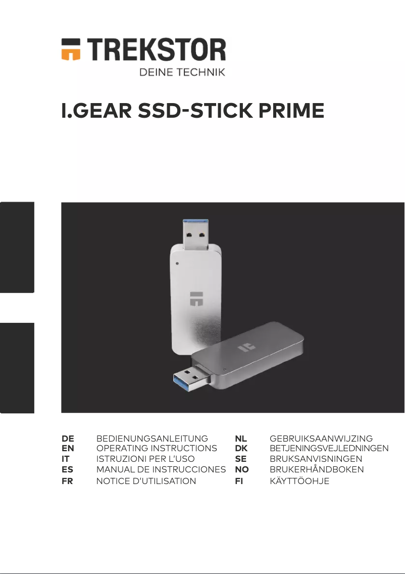 Page n°1 - Manuel utilisateur TrekStor i.Gear SSD-Stick Prime