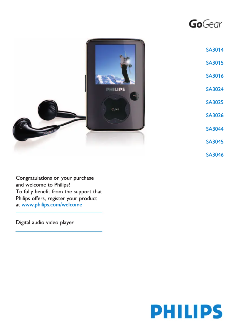 Image de la première page du manuel de l'appareil GoGear SA3027