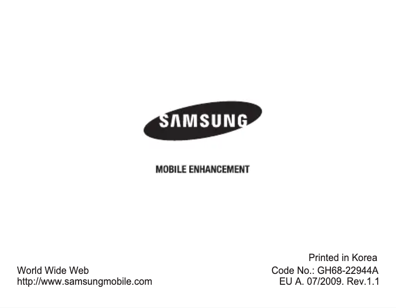 Page 1 de la notice Manuel utilisateur Samsung WEP870