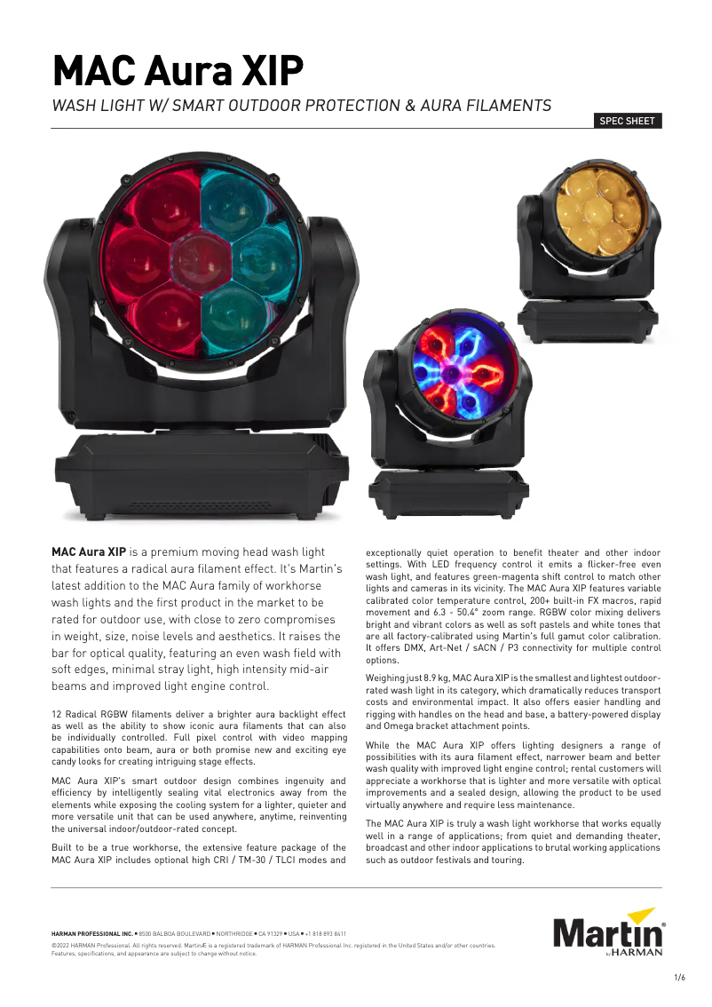 Image de la première page du manuel de l'appareil MAC Aura XIP