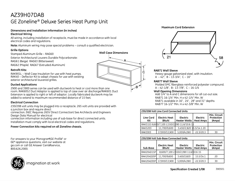 Imagen de la primera página del manual del dispositivo AZ39H07DAB
