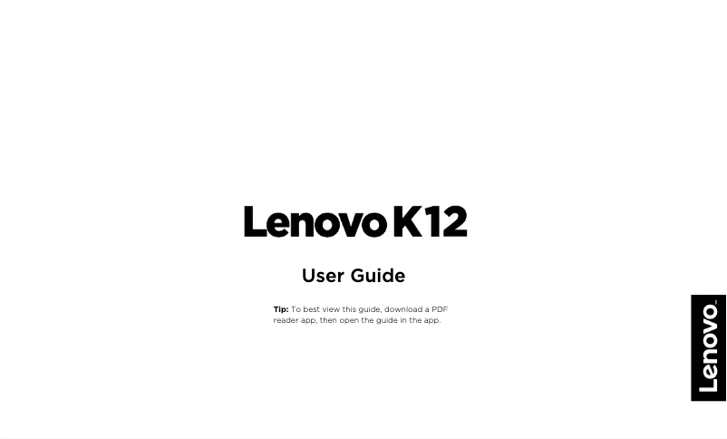 Image de la première page du manuel de l'appareil Lenovo K12