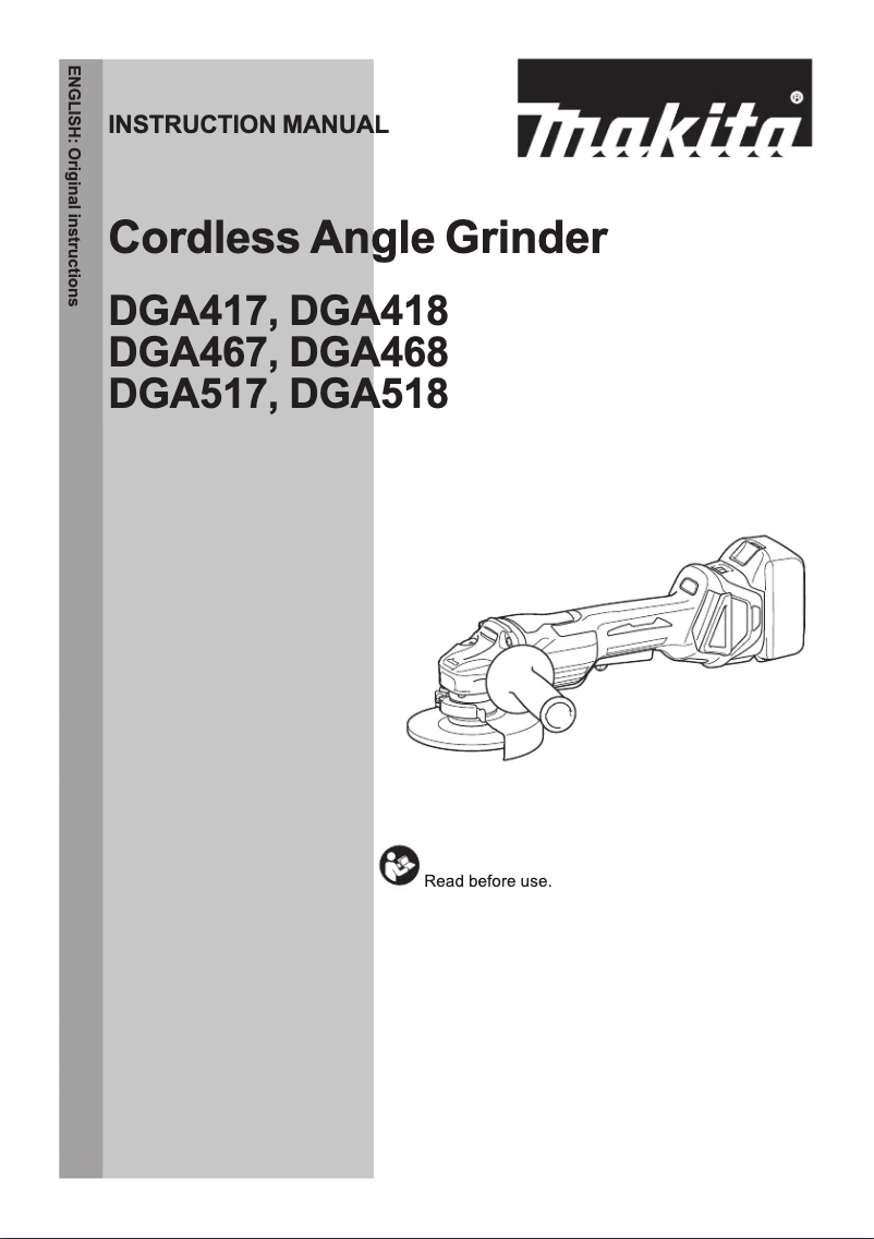 Página 1 del manual Manual de usuario Makita DGA467RTJ
