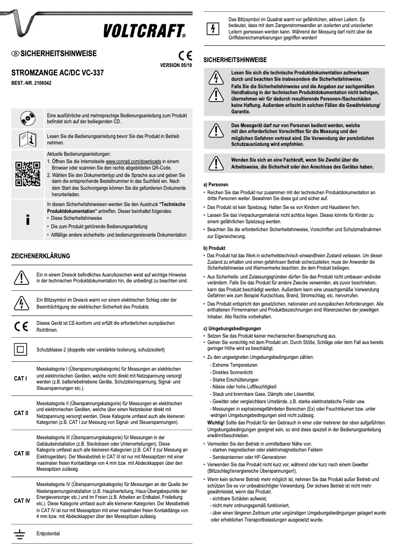 Image de la première page du manuel de l'appareil VC-337