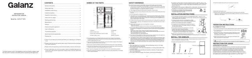 Page 1 de la notice Mode d'emploi Galanz GLR12TWEEFR