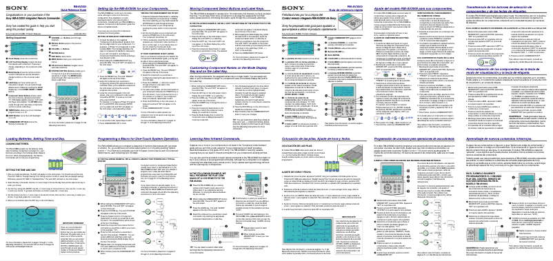 Page 1 de la notice Guide d'installation Sony RM-AV3000