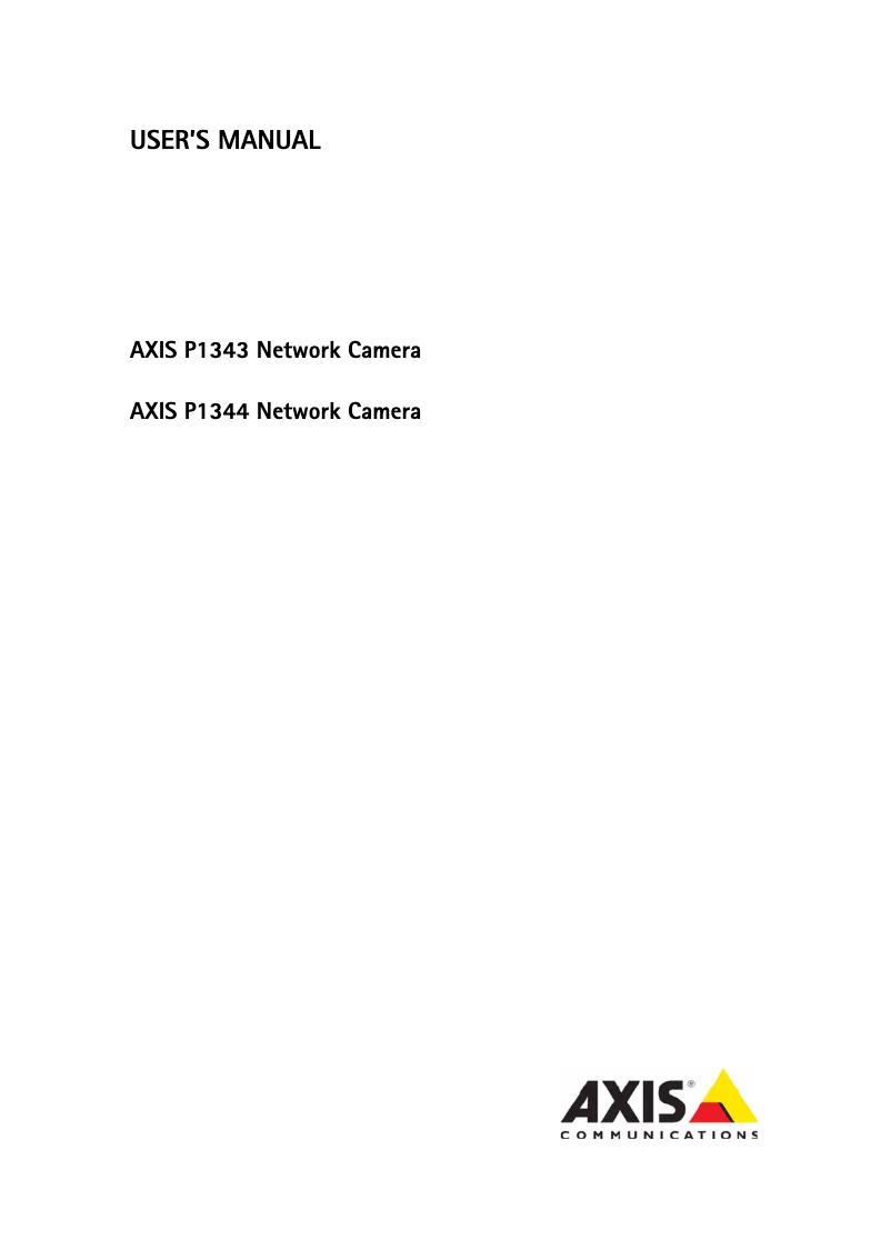 Page 1 de la notice Manuel utilisateur Axis P1344 10-Pack/bulk