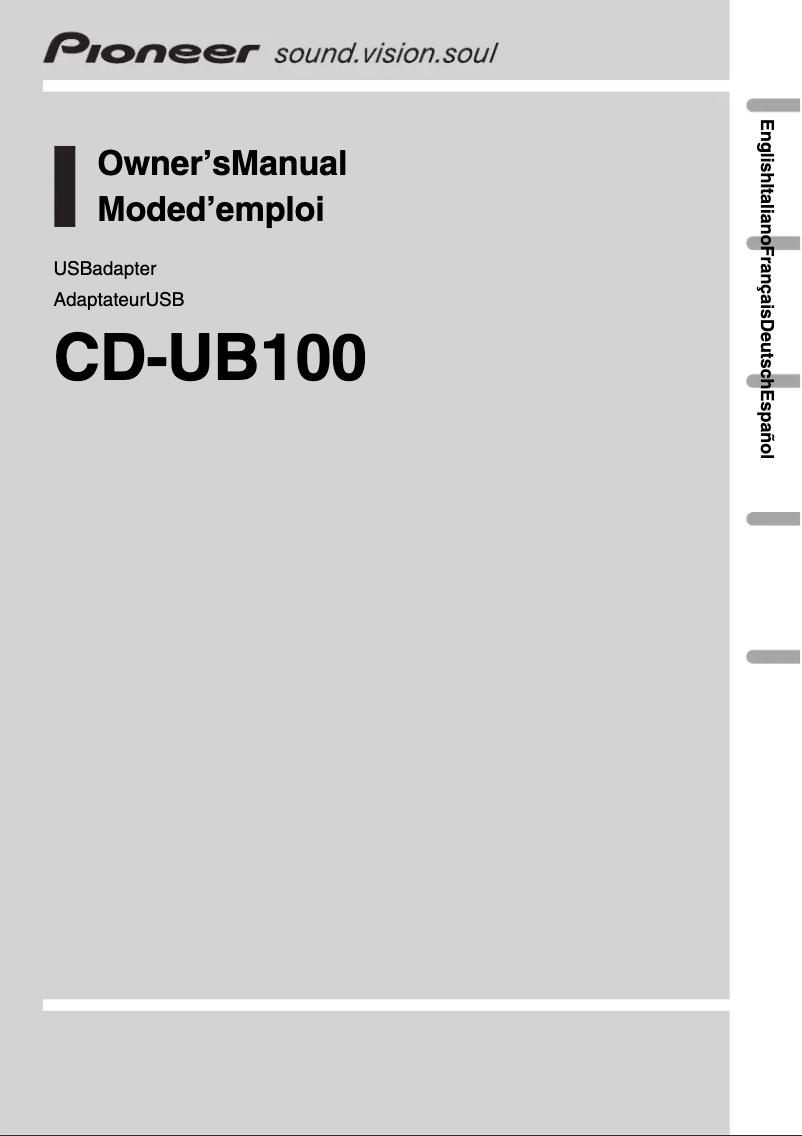 Page n°1 - Manuel utilisateur Pioneer CD-UB100