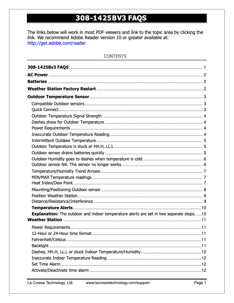 Image de la première page du manuel de l'appareil 308-1425BV3