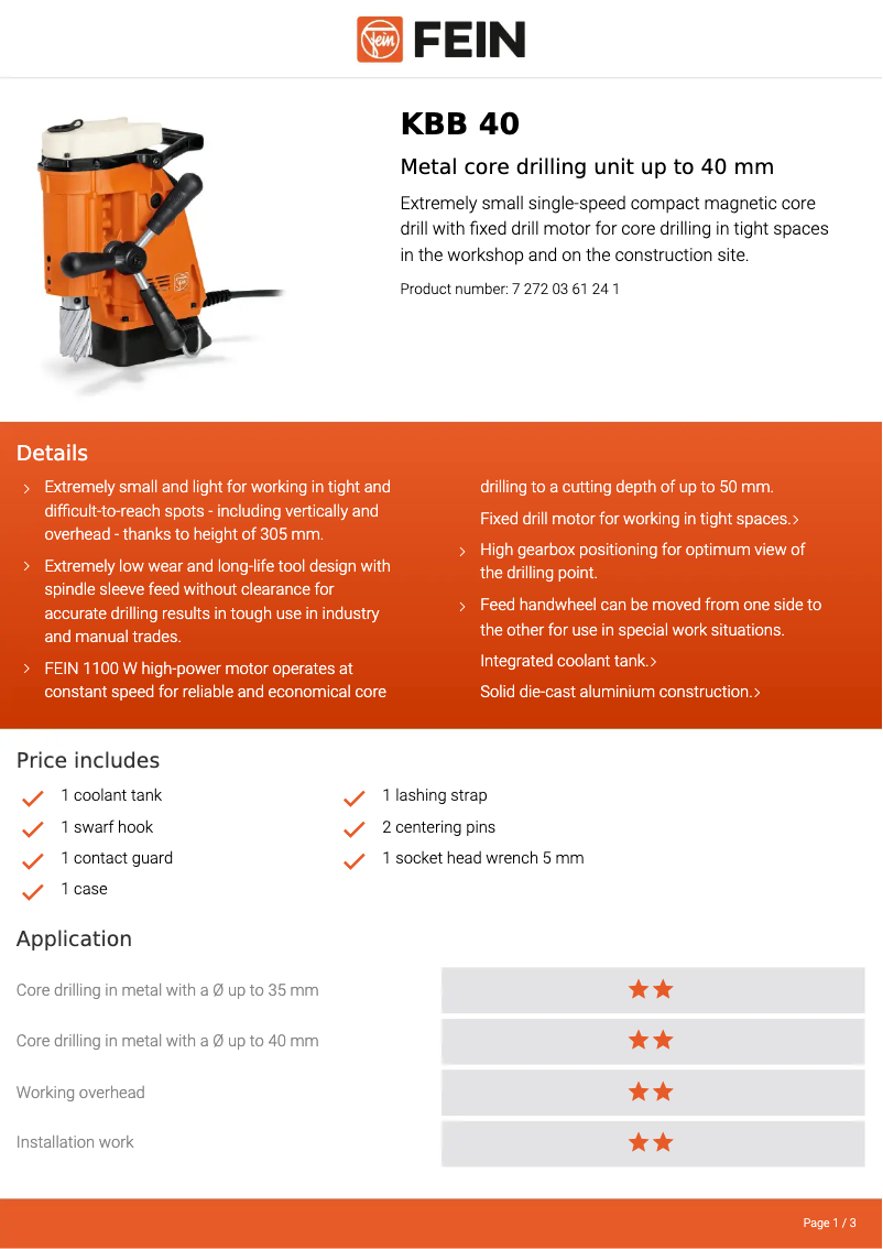 Image de la première page du manuel de l'appareil KBB 40