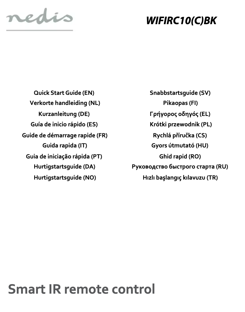 Image de la première page du manuel de l'appareil WIFIRC10CBK