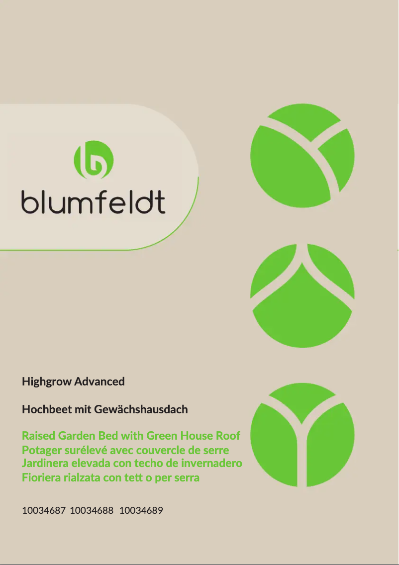 Page 1 de la notice Manuel utilisateur Blumfeldt High Grow Advanced