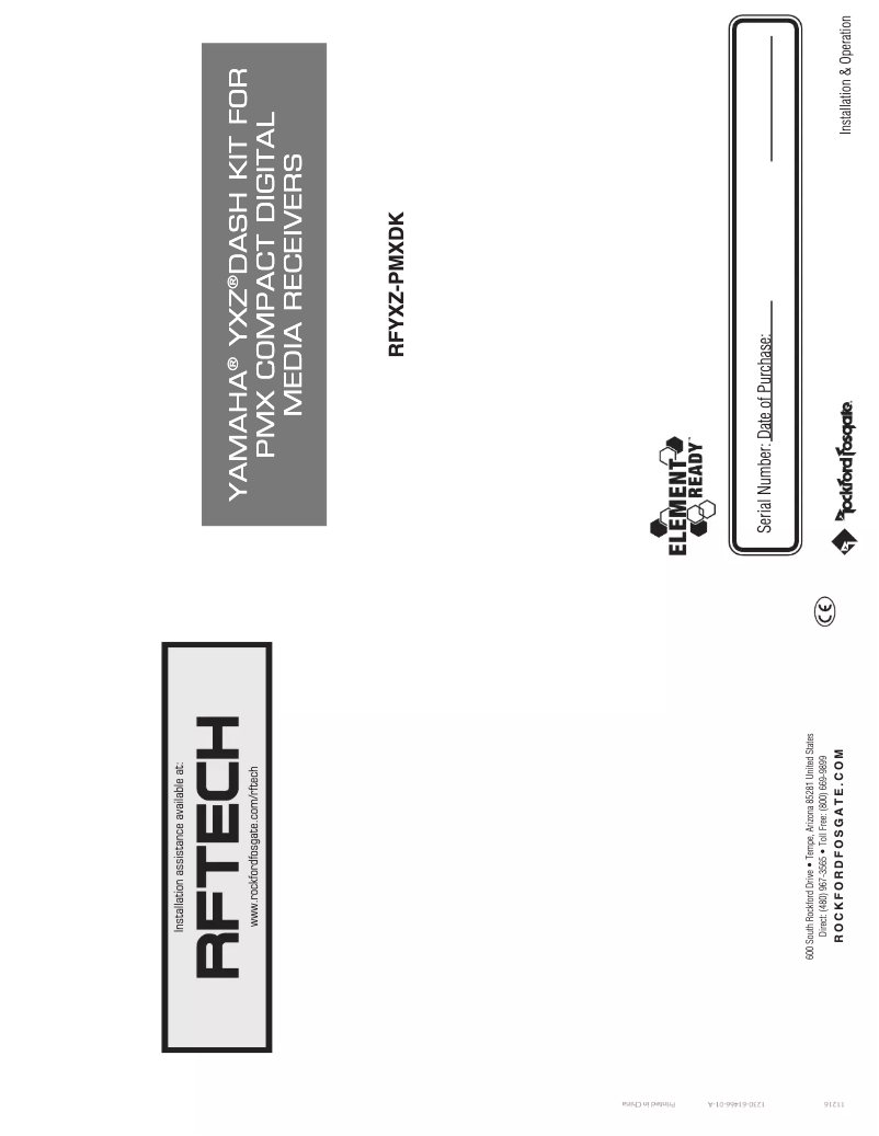 Page 1 de la notice Manuel utilisateur Rockford Fosgate RFYXZ-FSE