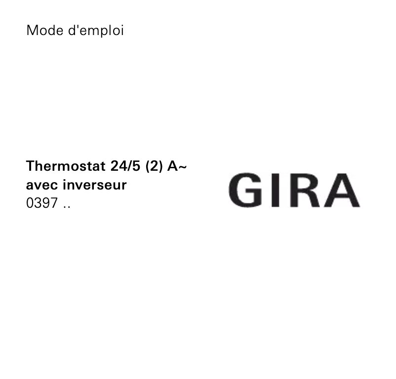 Página 1 del manual Manual de usuario Gira 0397