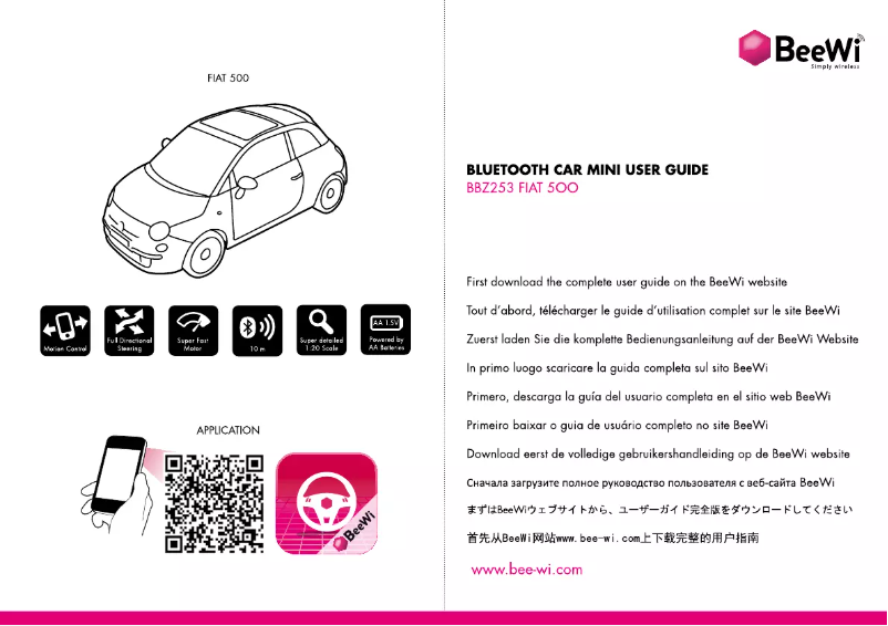 Page 1 de la notice Manuel utilisateur BeeWi Fiat 500 Bluetooth Car