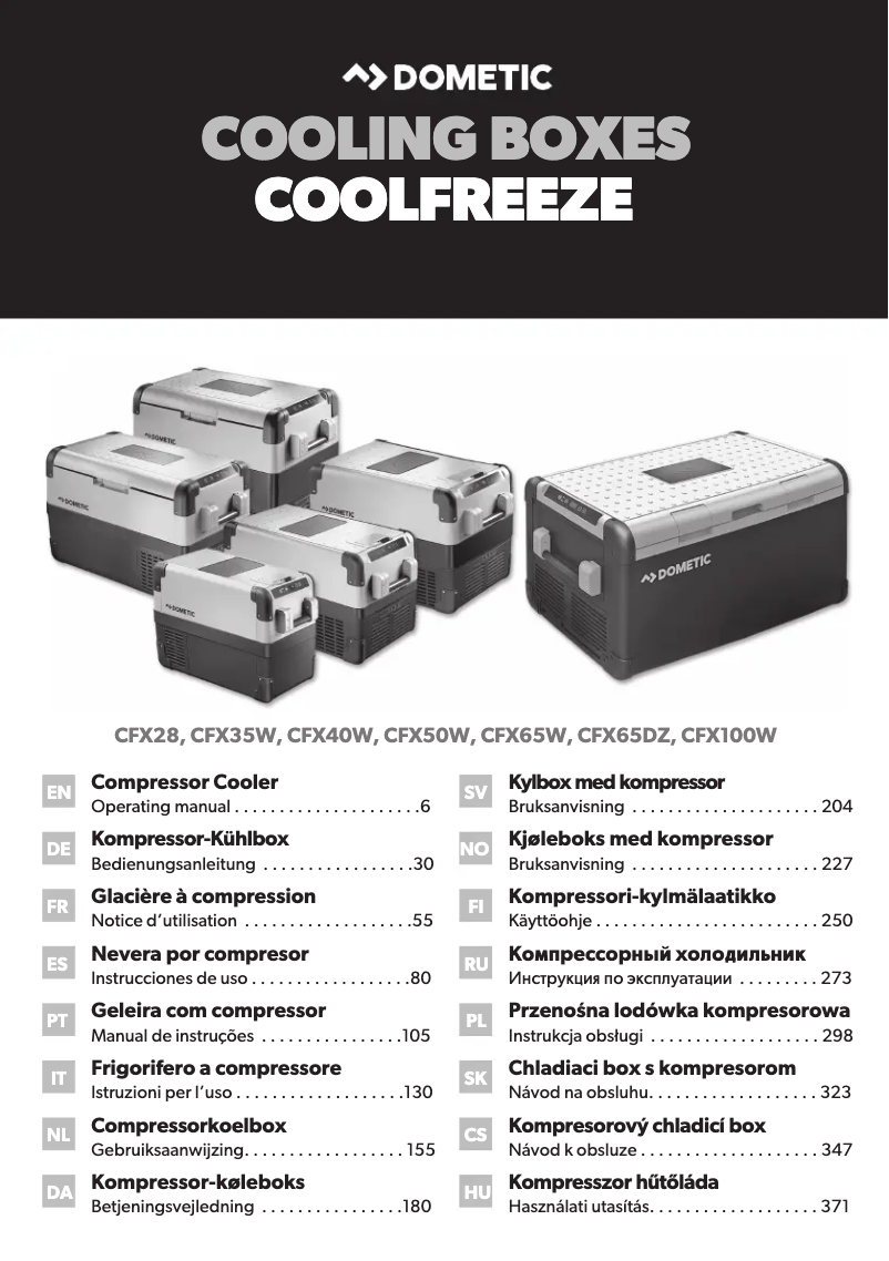 Image de la première page du manuel de l'appareil CoolFreeze CFX 35 W