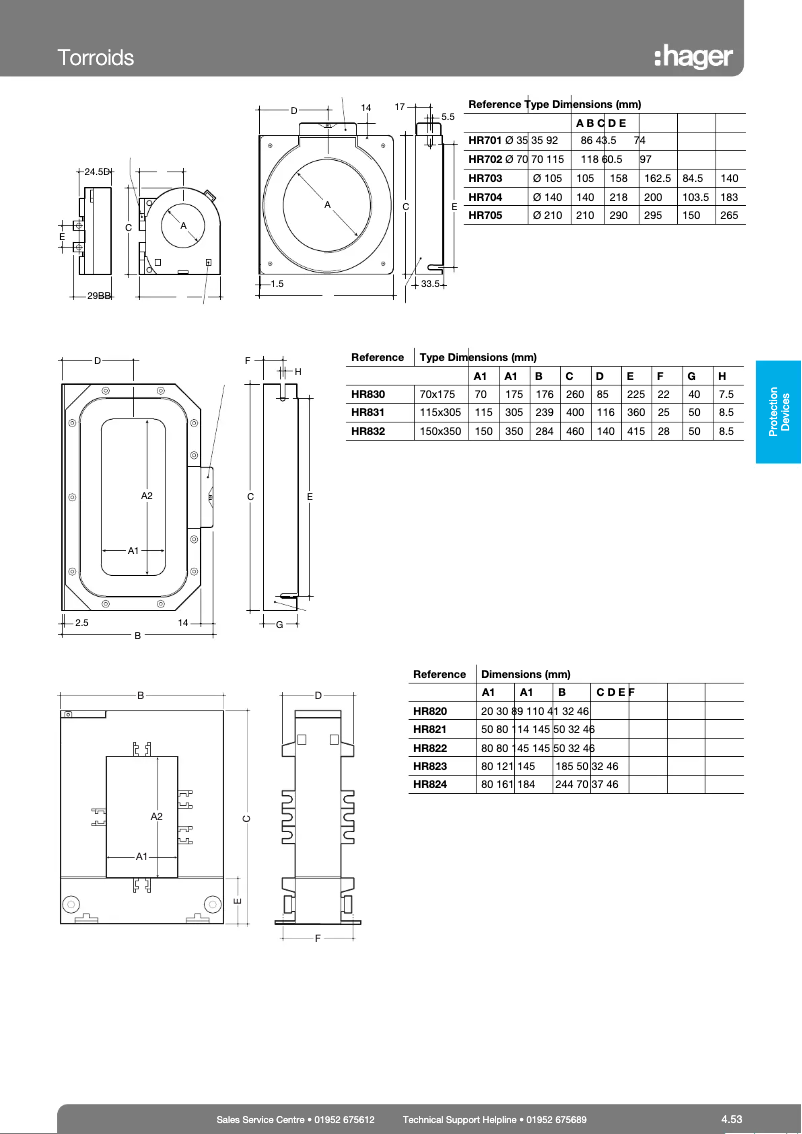Page n°1 - Fiche technique Hager HR703