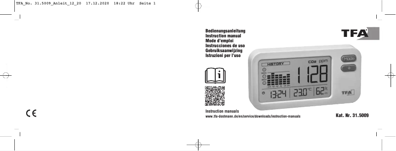 Page n°1 - Manuel utilisateur TFA AirCO2ntrol Coach 31.5009.02