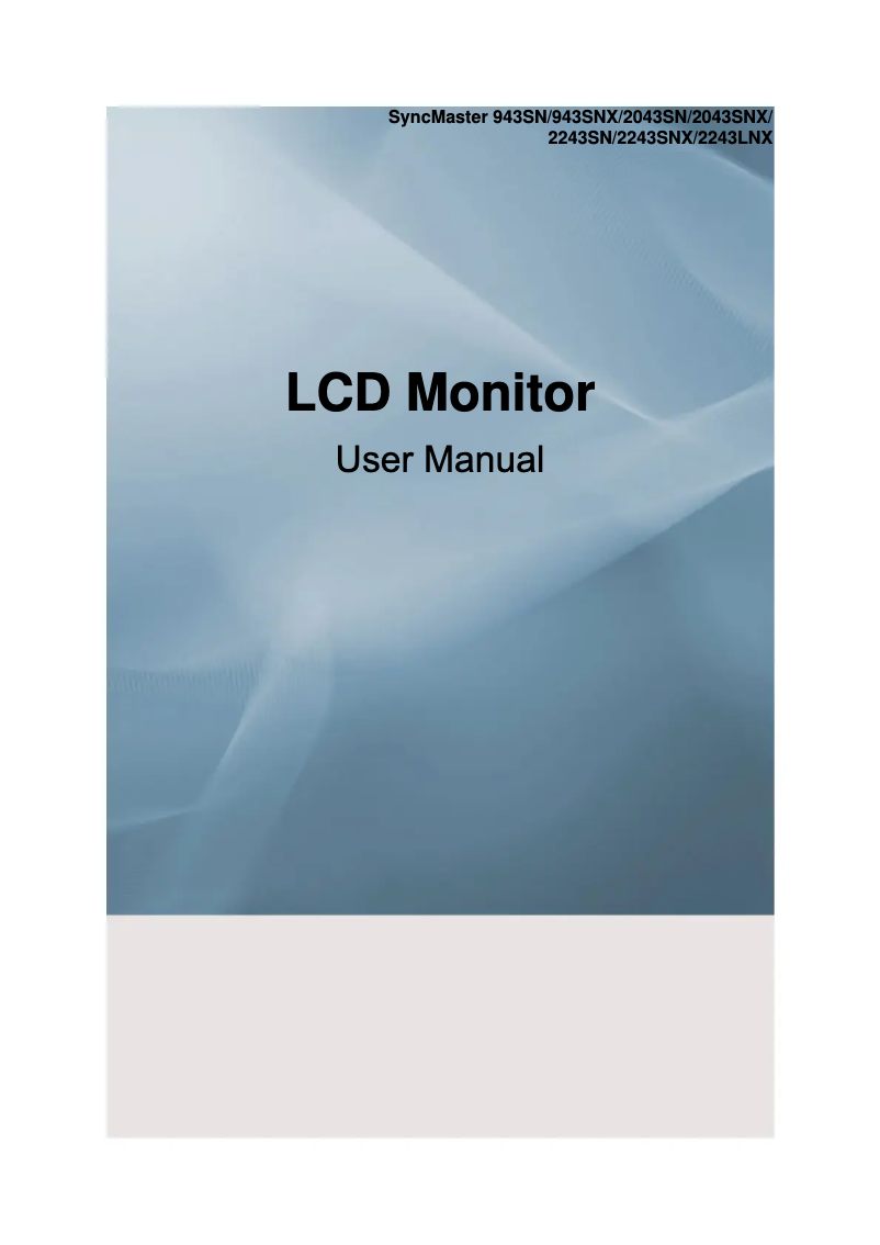 Page n°1 - Manuel utilisateur Samsung 943BT-TAA
