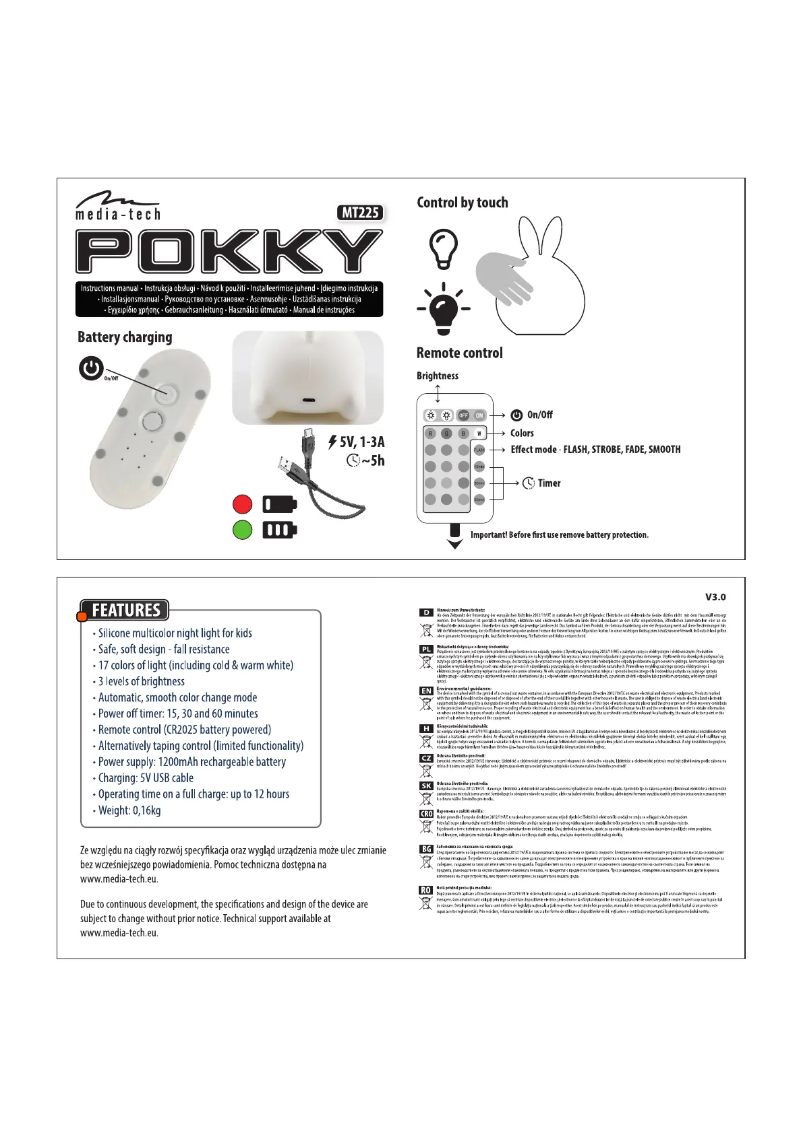 Page 1 de la notice Manuel utilisateur Media-Tech POKKY MT225