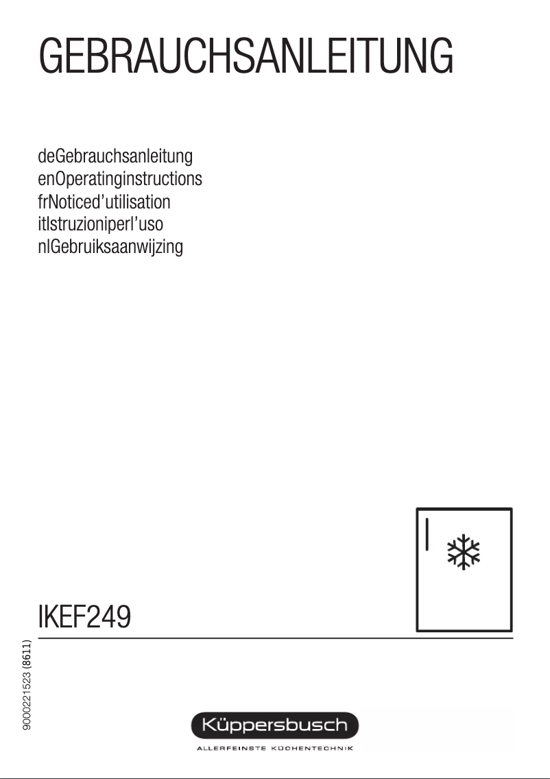 Page 1 de la notice Manuel utilisateur Küppersbusch IKEF 249-7