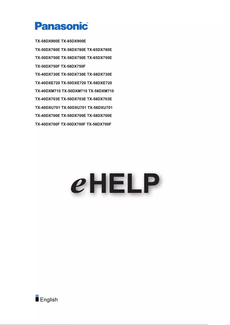 Page 1 de la notice Manuel utilisateur Panasonic TX-50DX780E