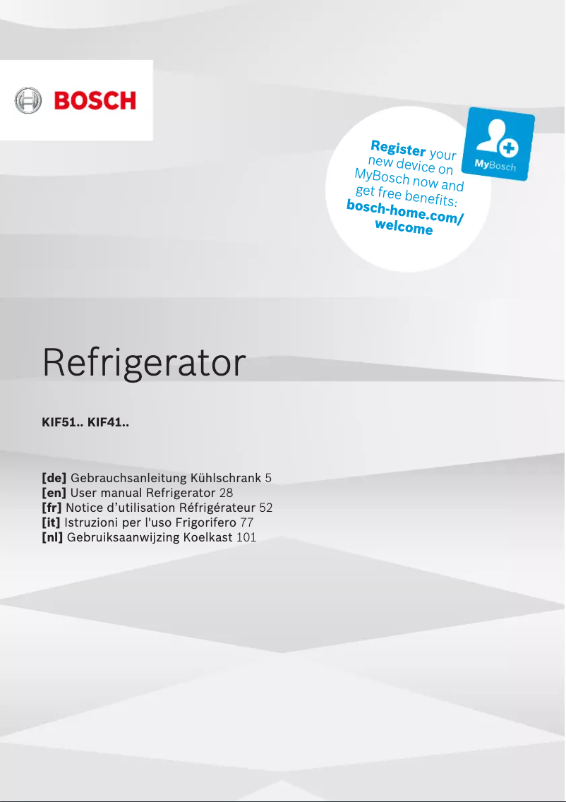 Page n°1 - Manuel utilisateur Bosch KIF41SDD0