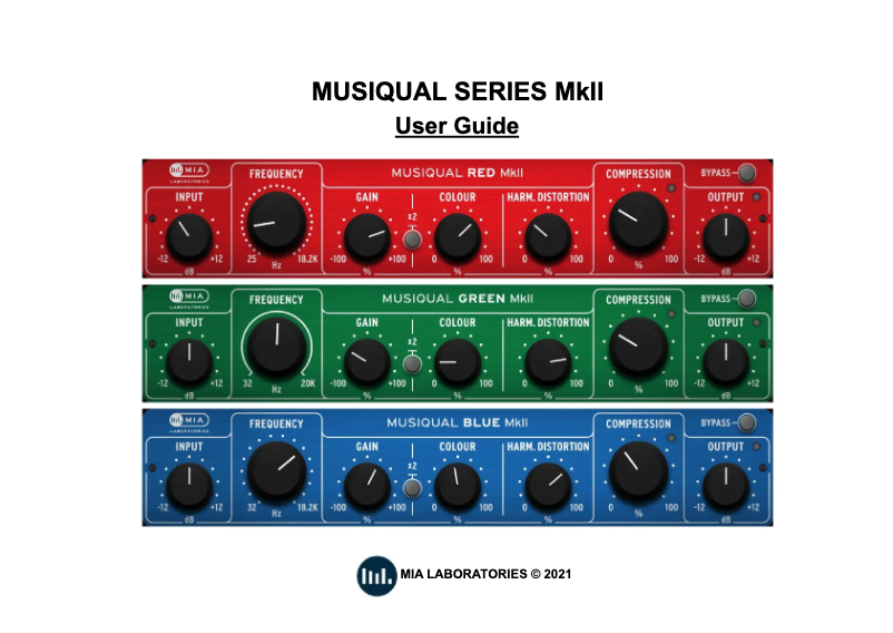 Page 1 de la notice Manuel utilisateur MIA Laboratories Musiqual Red MkII