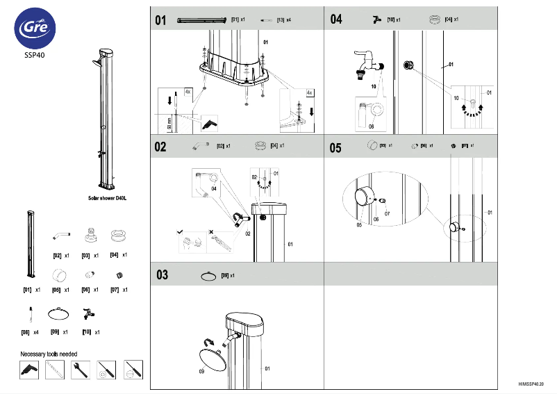 Page n°1 - Manuel utilisateur Gre SSP40
