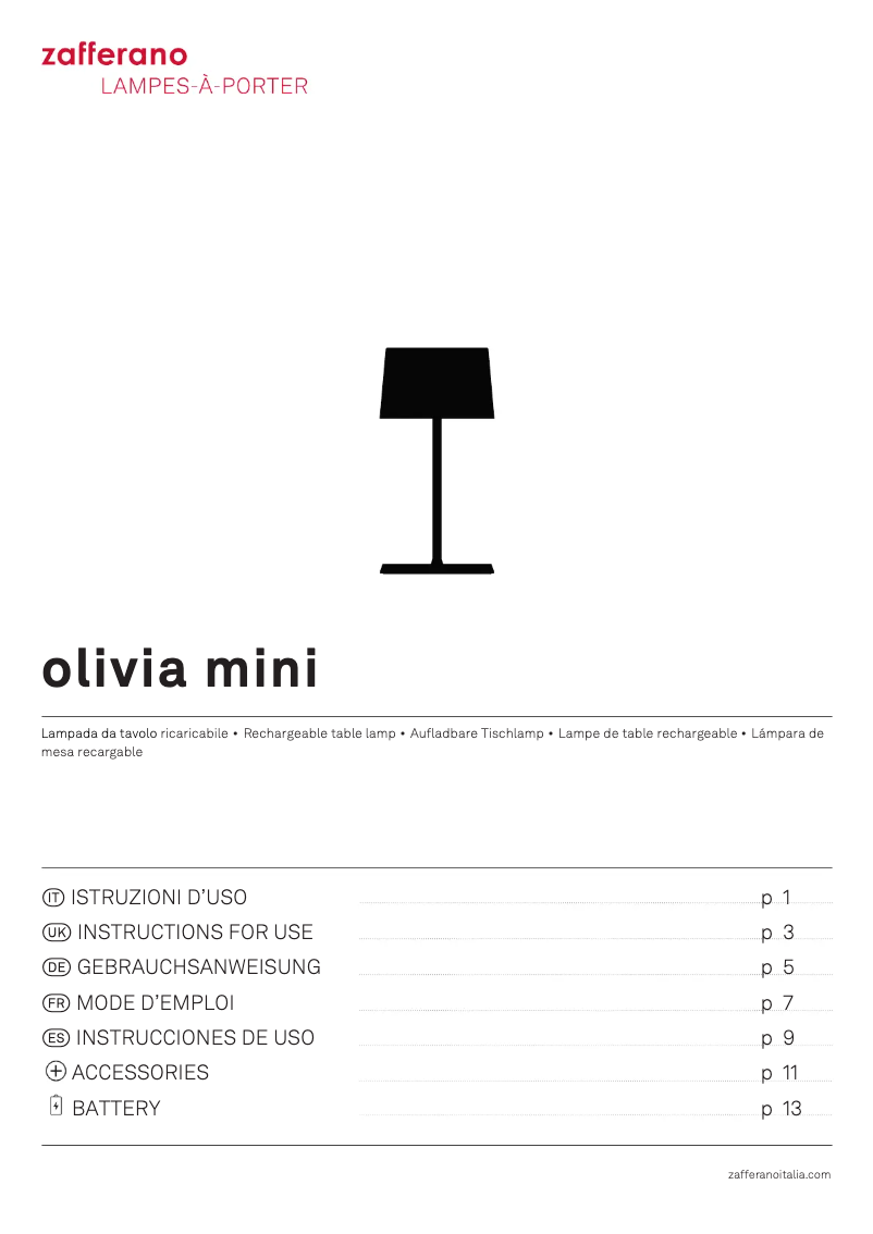 Image de la première page du manuel de l'appareil Olivia Mini