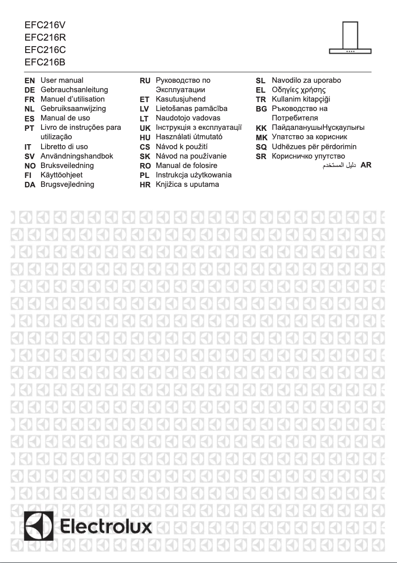 Page 1 de la notice Manuel utilisateur Electrolux EFC216V