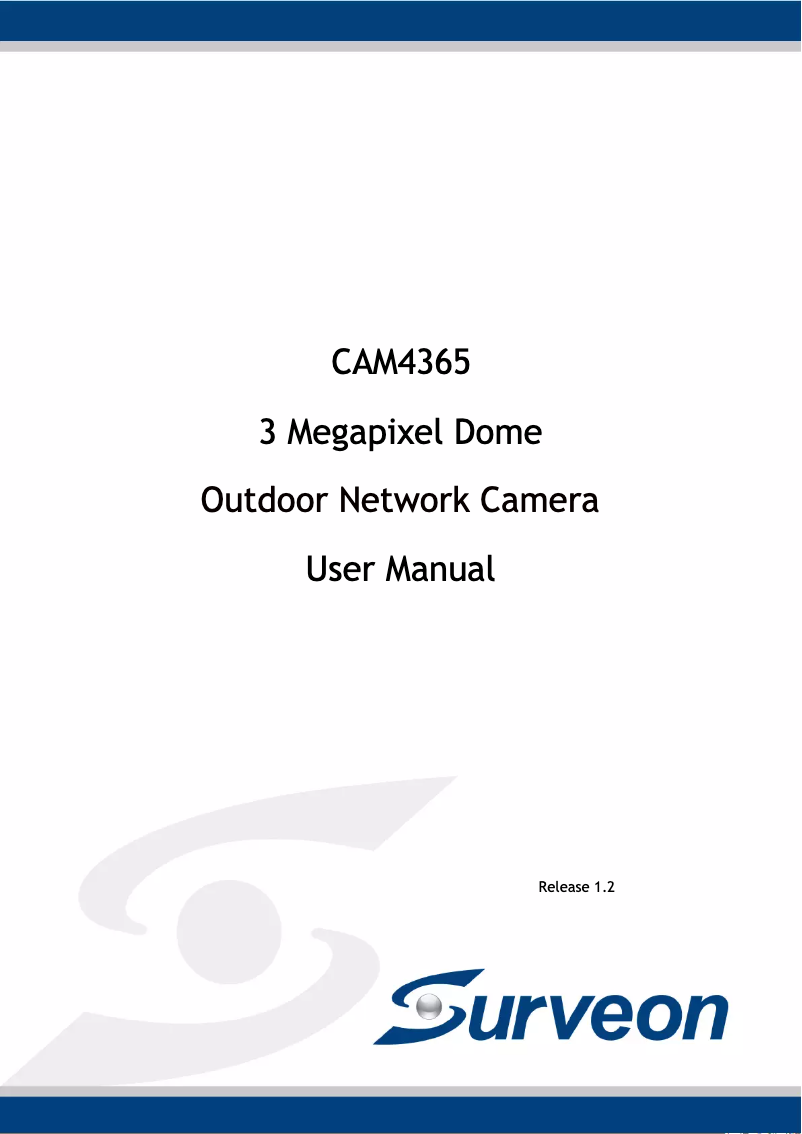 Page 1 de la notice Manuel utilisateur Surveon CAM4365