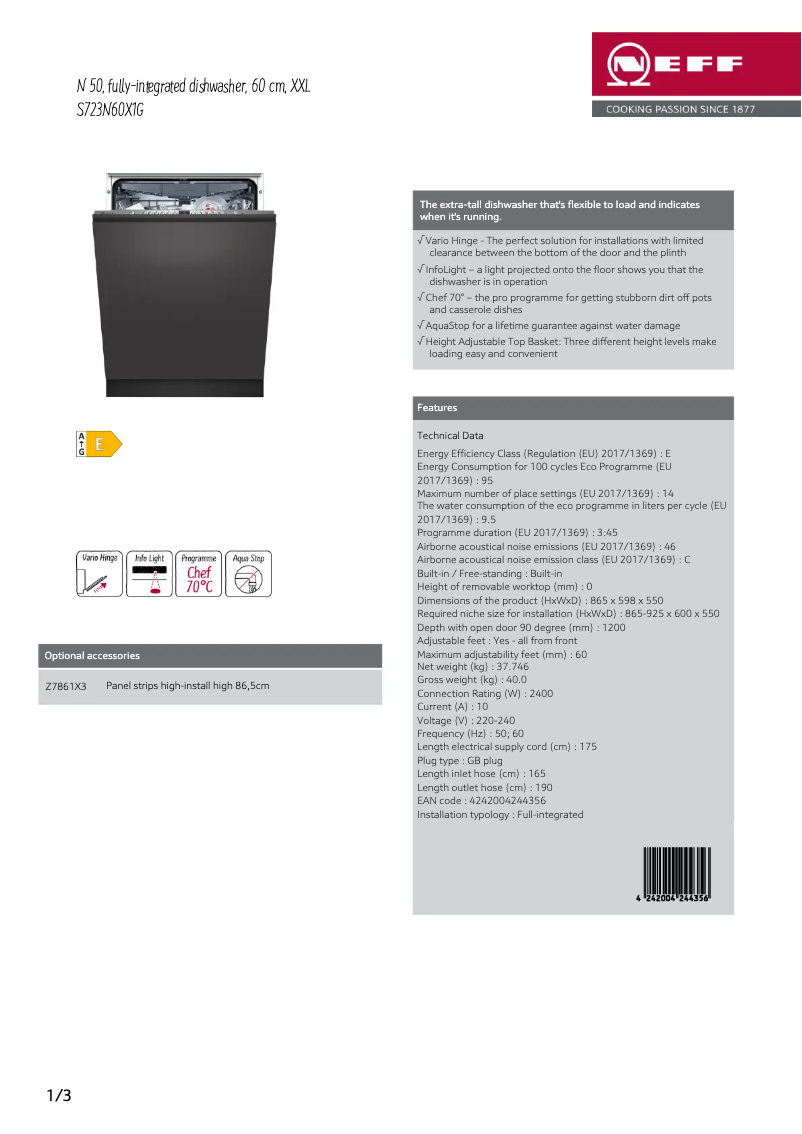 Image de la première page du manuel de l'appareil S723N60X1G