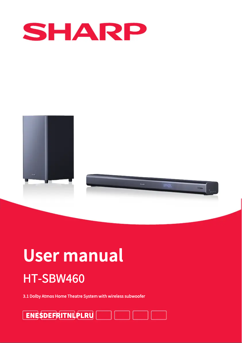 Page 1 de la notice Manuel utilisateur Sharp HT-SBW460