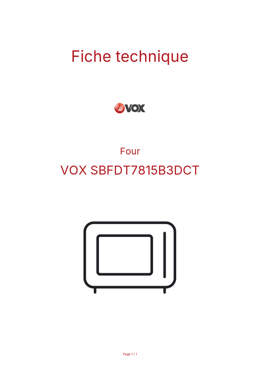 Image de la première page du manuel de l'appareil SBFDT7815B3DCT
