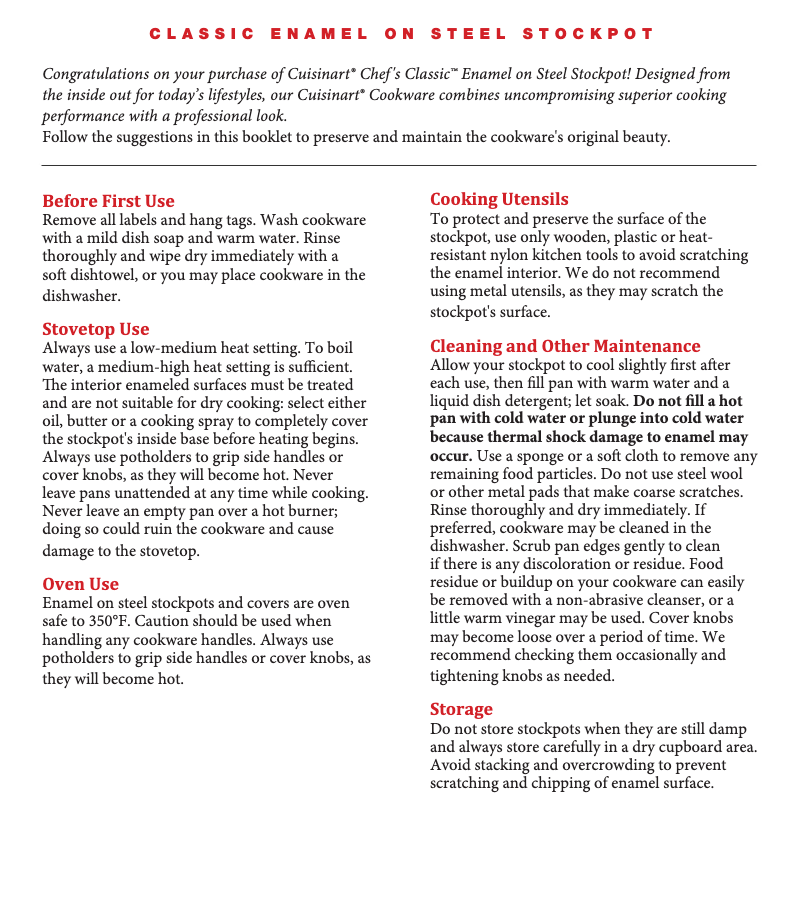 Page n°1 - Manuel utilisateur Cuisinart EOS126-28W