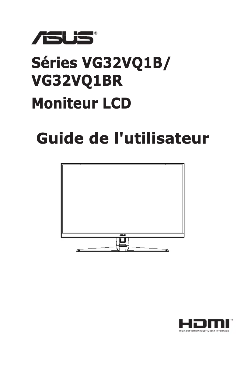 Page 1 de la notice Manuel utilisateur Asus TUF Gaming VG32VQ1B