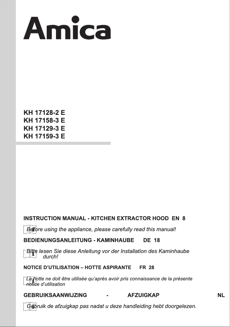 Page 1 de la notice Manuel utilisateur Amica KH 17158-3 E
