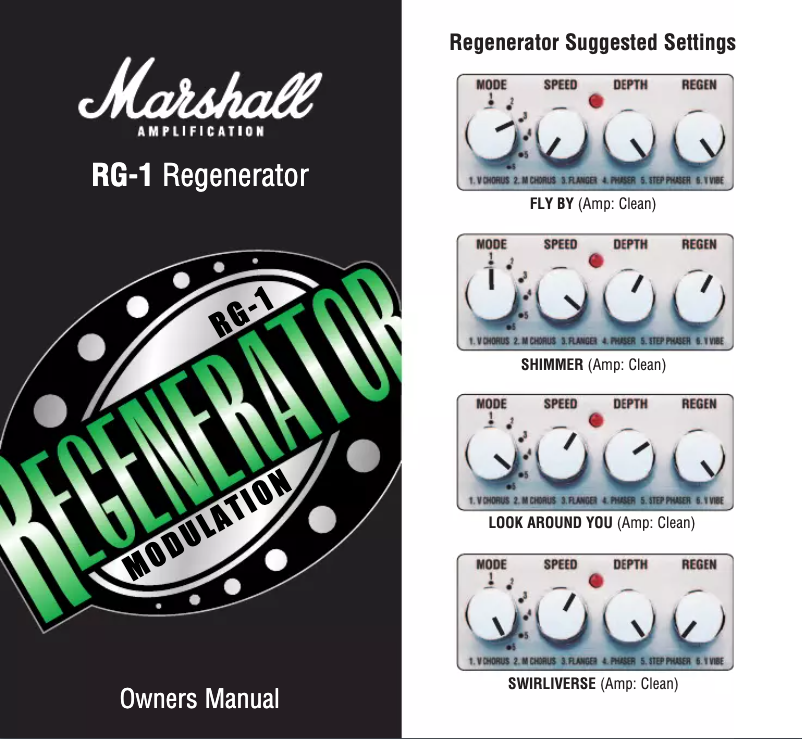 Page 1 de la notice Manuel utilisateur Marshall RG-1 Regenerator