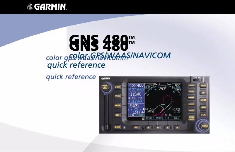 Page n°1 - Manuel utilisateur Garmin GNS 480