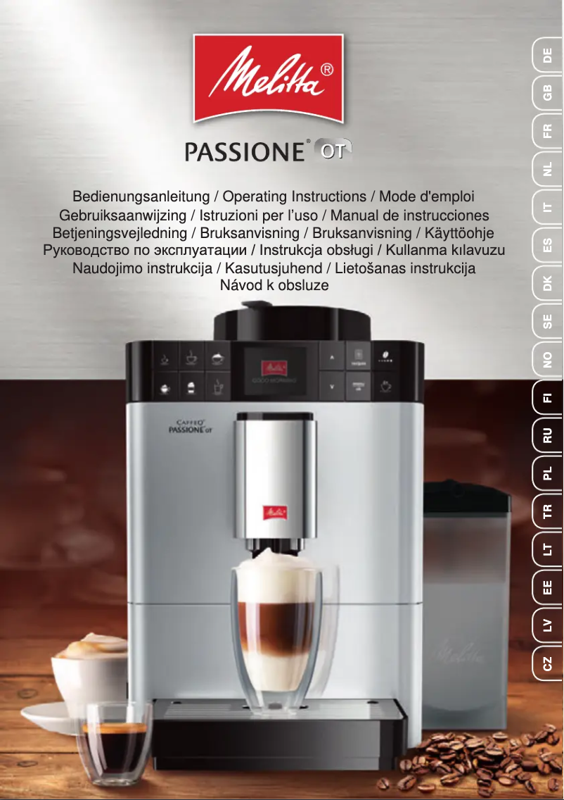 Page 1 de la notice Manuel utilisateur Melitta Passione OT