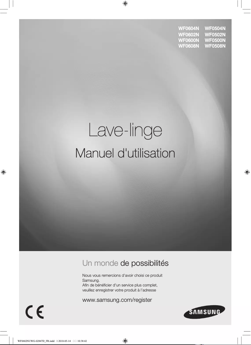 Page 1 de la notice Manuel utilisateur Samsung WF0602NUWG