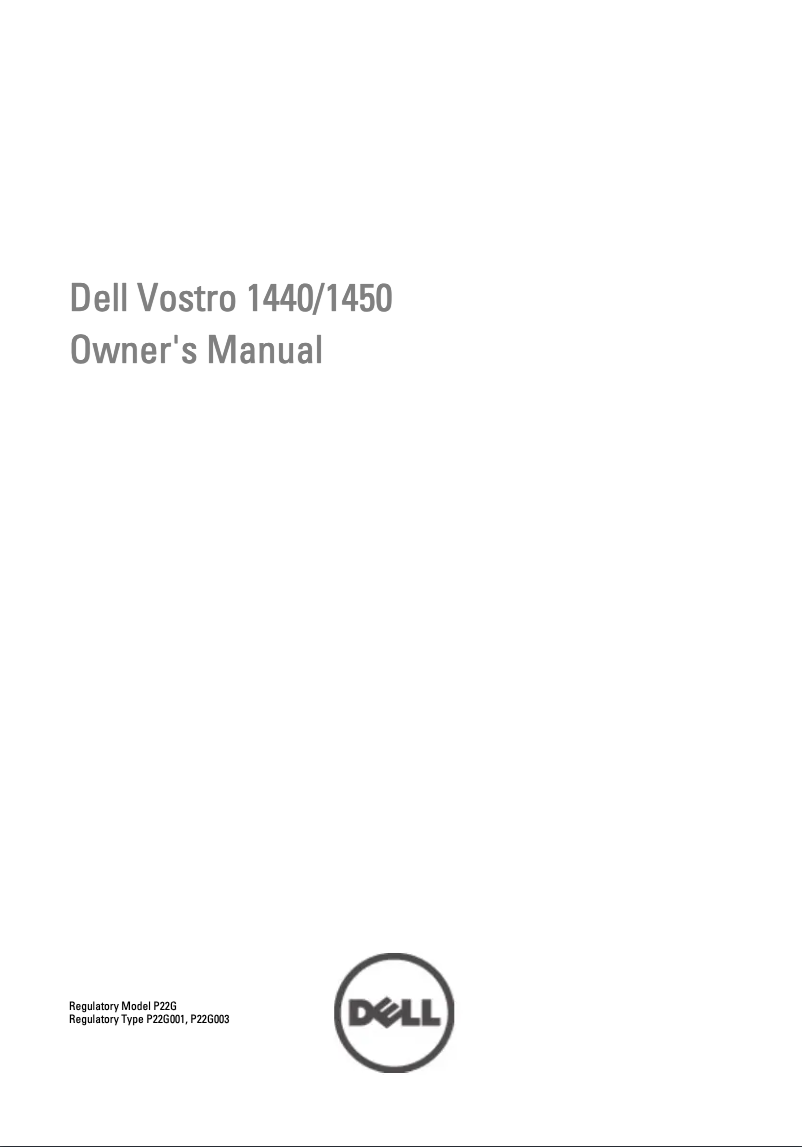 Page 1 de la notice Manuel utilisateur Dell Vostro 1450