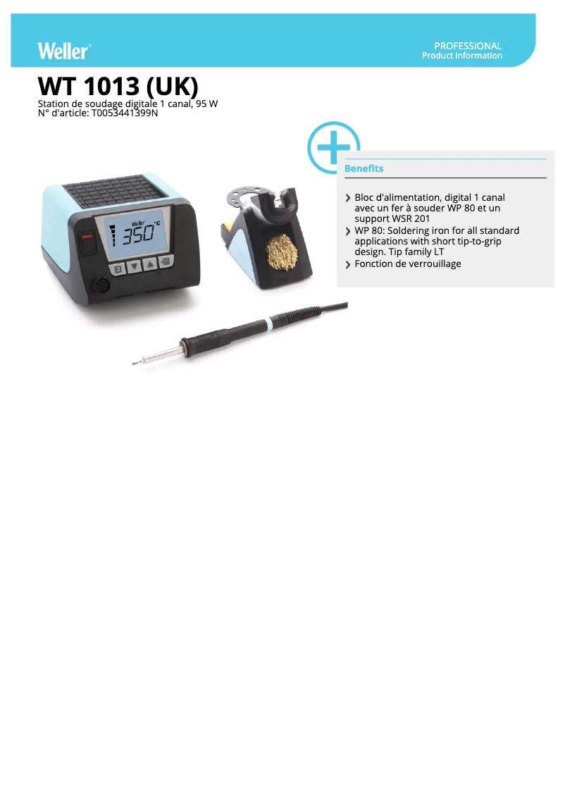 Image de la première page du manuel de l'appareil WT 1013