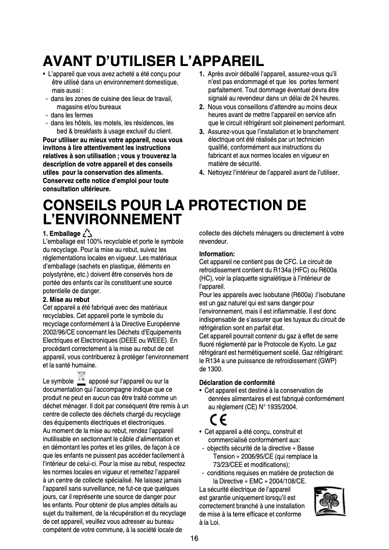 Page 1 de la notice Manuel utilisateur Whirlpool WTE 3705 NF IX