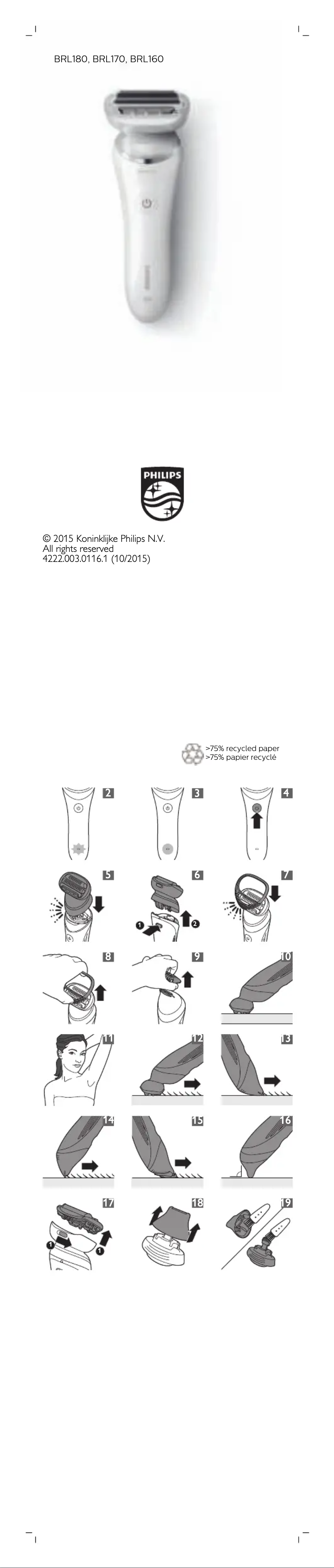 Page n°1 - Manuel utilisateur Philips SatinShave Prestige BRL170