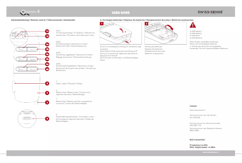 Page n°1 - Manuel utilisateur Swiss Sense Emotion II